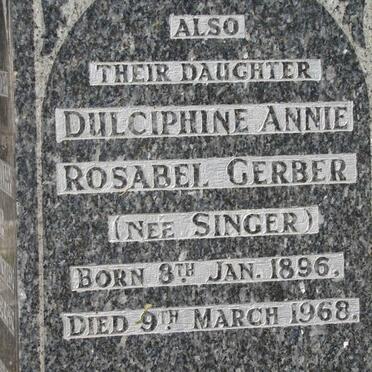 GERBER Dulciphine Annie Rosabel nee SINGER 1896-1968
