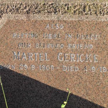 GERICKE Martel 1909-1948