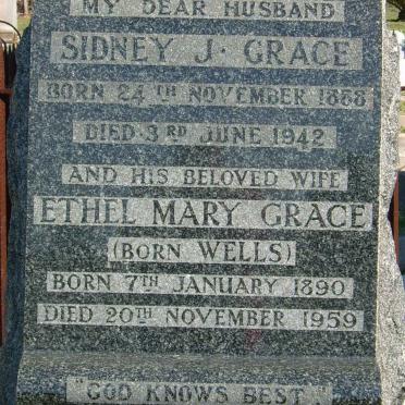 GRACE Sidney J. 1888-1942 &amp; Ethel May  WELLS 1890-1959