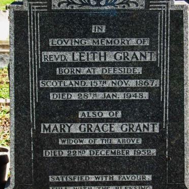 GRANT Leith 1867-1948 &amp; Mary Grace -1952