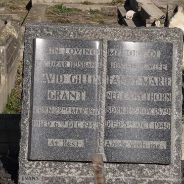 GRANT David Gillis 1877-1942 &amp; Fanny Marie  CLAYTHORN 1879-1946