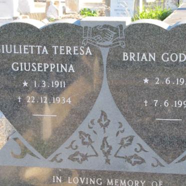 GUISEPPINA Guilietta Teresa 1911-1934 :: GODFREY Brian 1933-1990