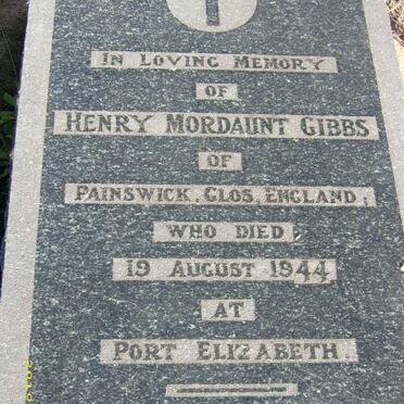GIBBS Henry Mordaunt -1944