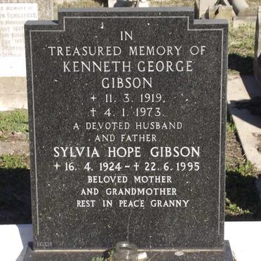 GIBSON Kenneth George 1919-1973 &amp; Sylvia Hope 1924-1995