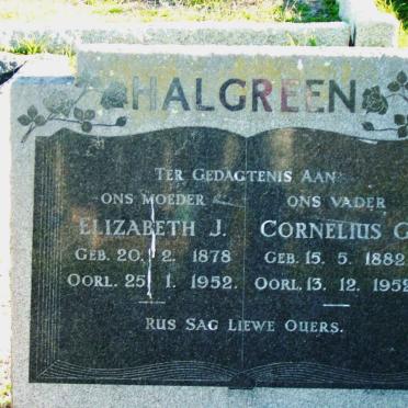 HALGREEN Cornelius G. 1882-1952 &amp; Elizabeth J. 1878-1952
