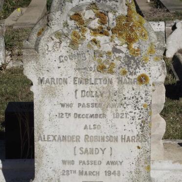 HARRIS Marion Embleton -1921 :: HARRIS Alexander Robinson -1948