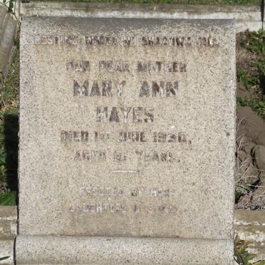 HAYES Mary Ann -1930