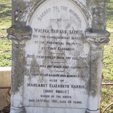 HARRIS Walter Thomas &amp;  Margaret Elizabeth NOBLE -1921