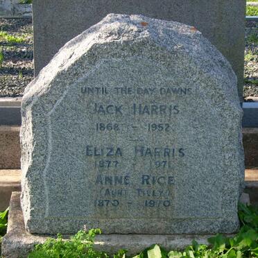 HARRIS Jack 1868-1952 :: HARRIS Eliza 1877-1971 :: RICE Anne 1870-1970