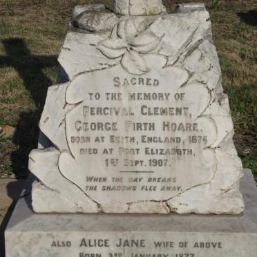 HOARE Percival Clement George Firth 1874-1907 &amp; Alice Jane 1877-1936