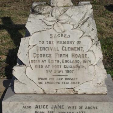 HOARE Percival Clement George Firth 1874-1907 &amp; Alice Jane 1877-1936