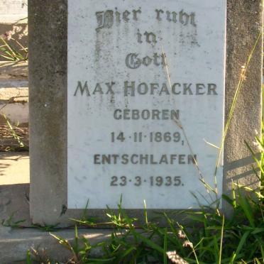 HOFACKER Max 1869-1935
