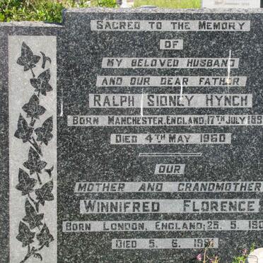 HYNCH Ralph Sidney 1895-1960 &amp; Winnifred Florence 1905-1981