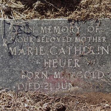 HEUER Marie Catherine nee MANGOLD -1978