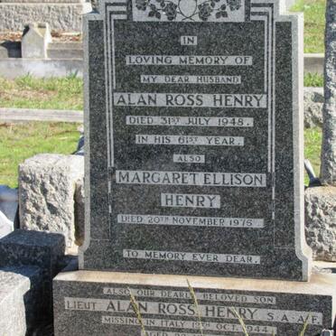 HENRY Alan Ross -1948 &amp; Margaret Ellison -1975 :: HENRY Alan Ross -1944