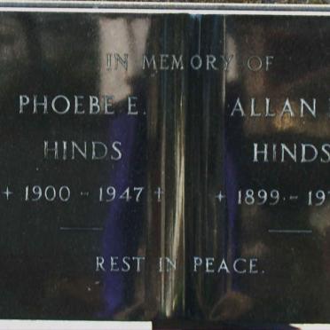 HINDS Allan D. 1899-1972 &amp; Phoebe E. 1900-1947 
