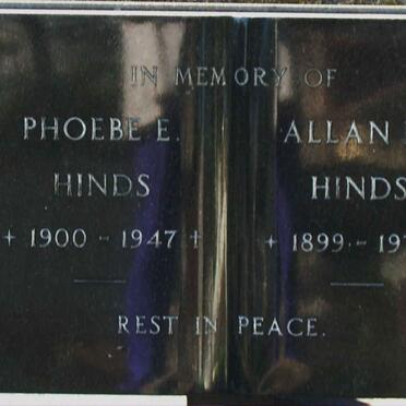 HINDS Allan D. 1899-1972 &amp; Phoebe E. 1900-1947 