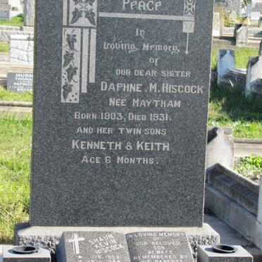 HISCOCK Daphne M. nee MAYTHAM 1903-1931 