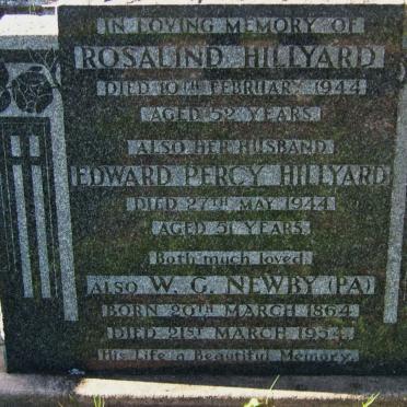 HILLYARD Edward Percy -1944 &amp; Rosalind -1944 :: NEWBY W.G. 1864-1954