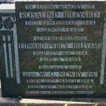 HILLYARD Edward Percy -1944 &amp; Rosalind -1944 :: NEWBY W.G. 1864-1954