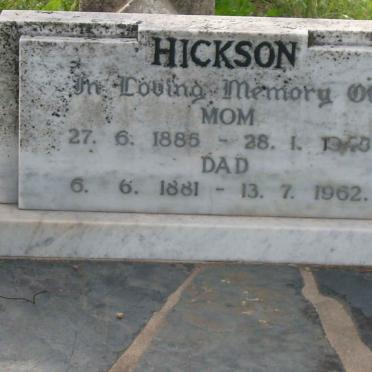 HICKSON James Templeton 1881-1962 & Jane Alice CLARKE 1885-1945