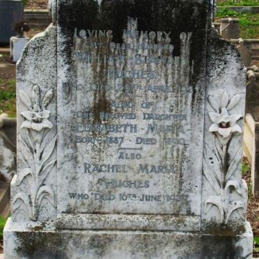 HUGHES William Standen -1927 &amp; Rachel Maria -1937 :: HUGHES Elizabeth Maria 1887-1890