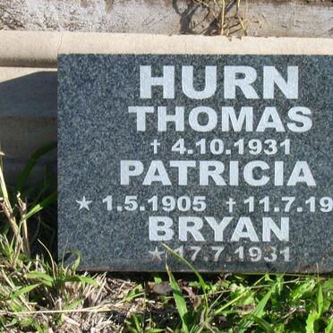 HURN Thomas -1931 &amp; Patricia 1905-1997 :: HURN Bryan -1931