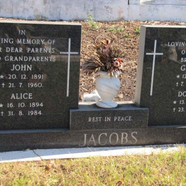 JACOBS John 1891-1960 &amp;  Alice 1894-1984