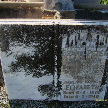 JABOBSON Frank Peter 1858-1928 &amp; Elizabeth 1876-1940