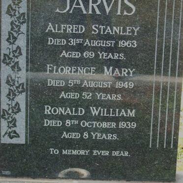 JARVIS Alfred Stanley -1963 &amp; Florence Mary -1949 :: JARVIS Robert William -1939
