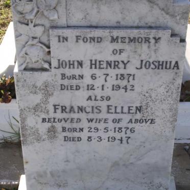 JOSHUA John Henry 1871-1942 &amp;  Francis Ellen 1876-1947