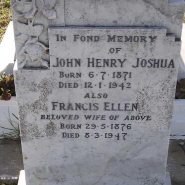 JOSHUA John Henry 1871-1942 &amp;  Francis Ellen 1876-1947