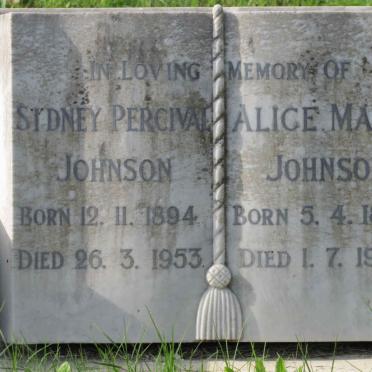 JOHNSON Sydney Percival 1894-1953 &amp; Alice Mary 1898-1970