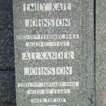 JOHNSTON Alexander -1961 &amp; Emily Kate -1944