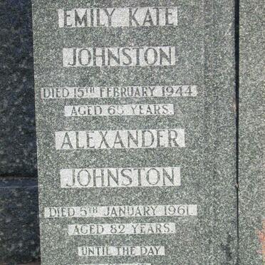 JOHNSTON Alexander -1961 &amp; Emily Kate -1944