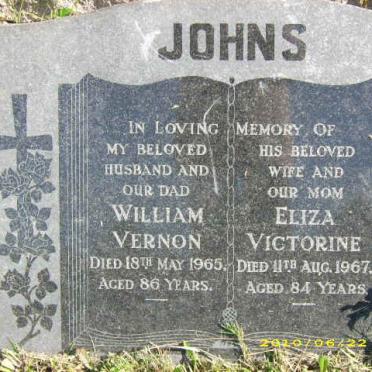 JOHNS William Vernon -1965 &amp;  Eliza Victorine -1967