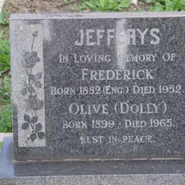 JEFFERYS Frederick 1882-1952 &amp; Olive 1899-1965