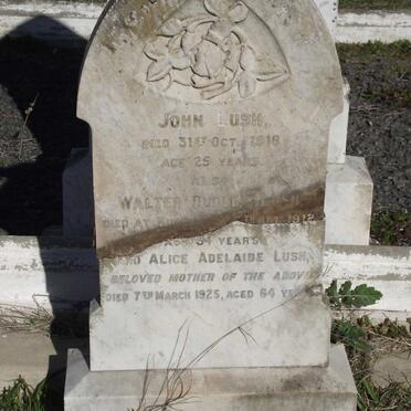 LUSH Alice Adelaide -1925 :: LUSH Walter Dudley -1918 :: LUSH John -1918