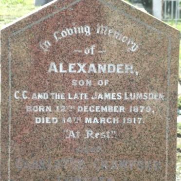 LUMSDEN Charlotte Crawford -1944 :: LUMSDEN Alexander 1879-1917 