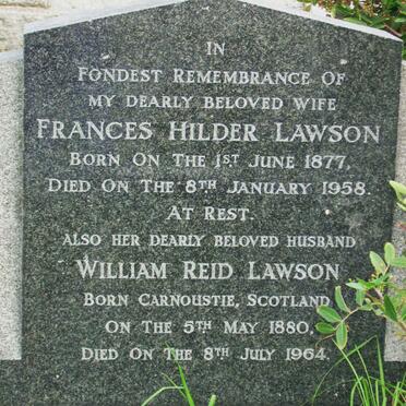 LAWSON William Reid 1880-1964 &amp; Frances Hilder 1877-1958