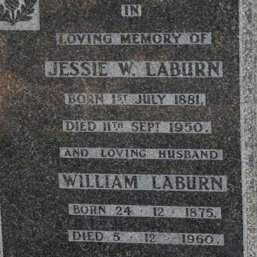 LABURN William 1875-1960 &amp; Jessie W. 1881-1950 