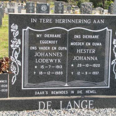 LANGE Johannes Lodewyk, de 1913-1989 &amp; Hester Johanna 1920-1997 :: DE LANGE Johannes 1938-1939