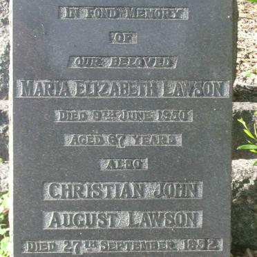 LAWSON Christian John August -1952 &amp; Maria Elizabeth -1950