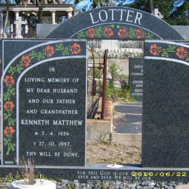 LOTTER Kenneth Matthew 1934-1997
