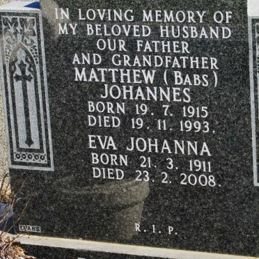 LOTTER Matthew Johannes 1915-1993 &amp; Eva Johanna 1911-2008