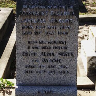 LOVELESS Margaret Eleanor nee PASCOE 1870-1949 :: WHITE Edith Alma nee PASCOE 1891-1950
