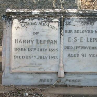 LEPPAN Harry 1895-1937 &amp; E.S.E. -1959