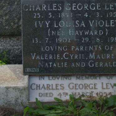 LEVEY Charles George 1893-1954 &amp; Ivy Louisa Violet HAYWARD 1902-1987 