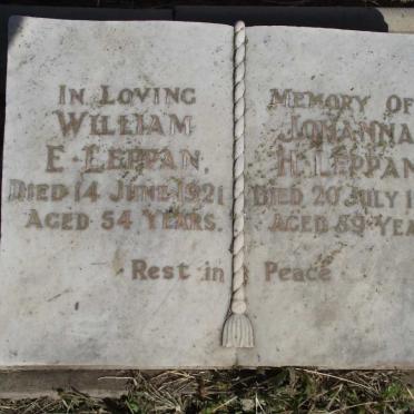 LEPPAN William E. -1921 &amp; Johanna H. -1934