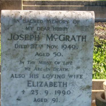 McGRATH Joseph -1949 &amp; Elizabeth -1990